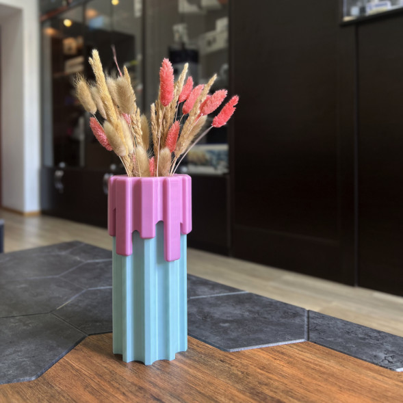 Ваза HatRom Drip, розовый - бирюзовый в Москве