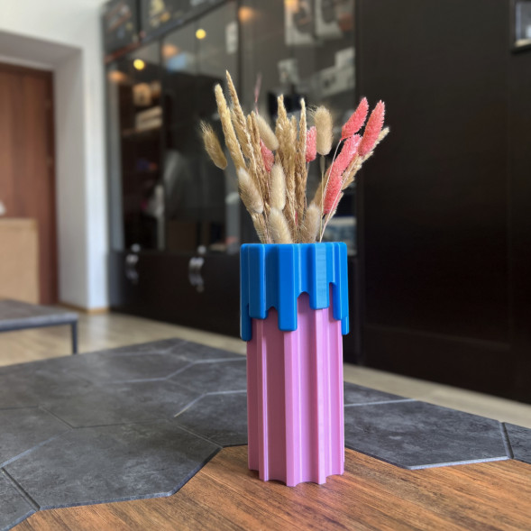 Ваза HatRom Drip, розовый - синий в Москве