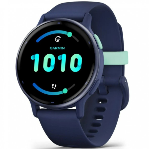 Умные часы Garmin Vivoactive 5, синие с металлически-синим безелем и силиконовым ремешком 010-02862-12 в Москве