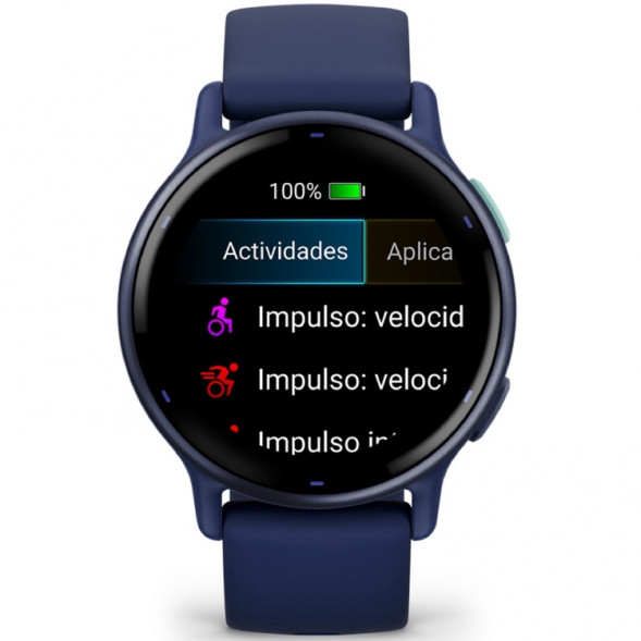 Умные часы Garmin Vivoactive 5, синие с металлически-синим безелем и силиконовым ремешком 010-02862-12 в Москве