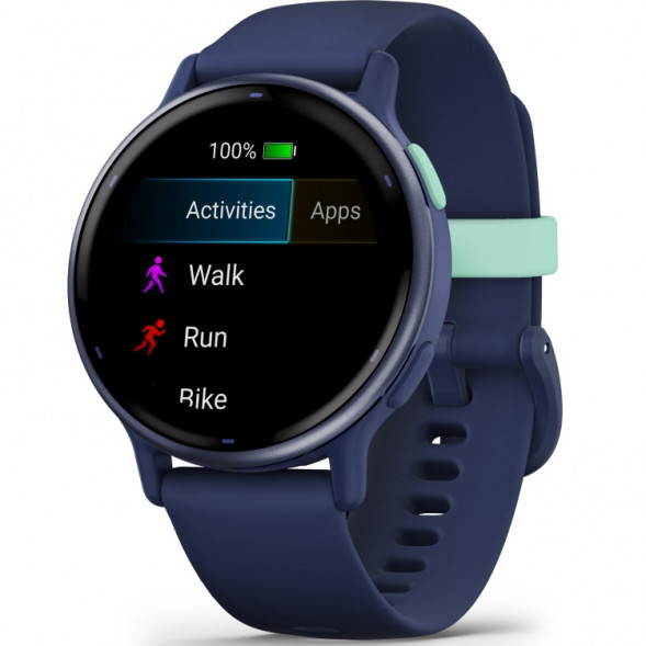 Умные часы Garmin Vivoactive 5, синие с металлически-синим безелем и силиконовым ремешком 010-02862-12 в Москве