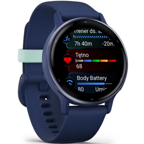 Умные часы Garmin Vivoactive 5, синие с металлически-синим безелем и силиконовым ремешком 010-02862-12 в Москве