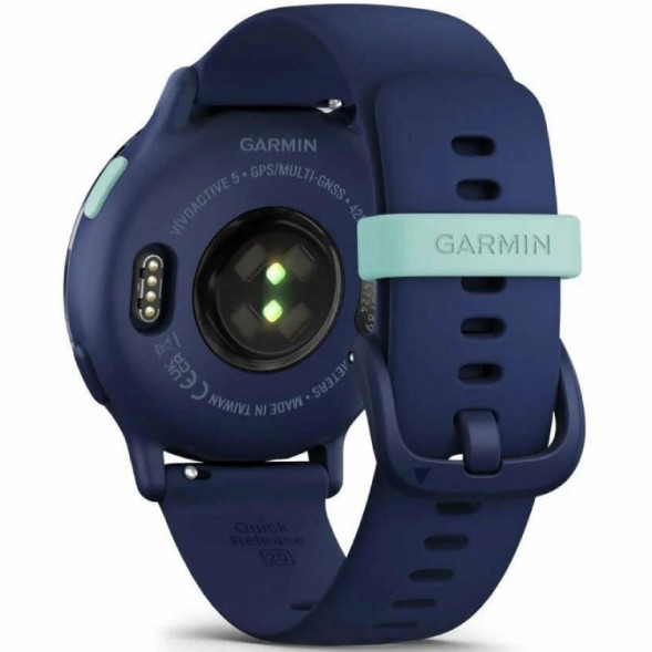 Умные часы Garmin Vivoactive 5, синие с металлически-синим безелем и силиконовым ремешком 010-02862-12 в Москве