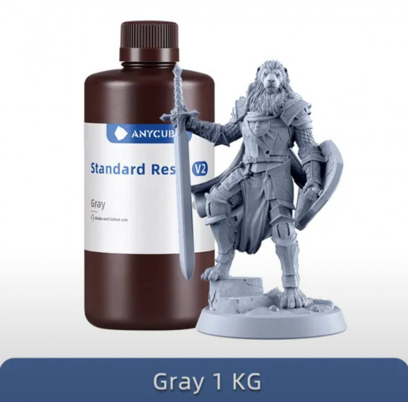 Смола для 3D печати ANYCUBIC Standart Resin V2 Gray 1 кг в Москве