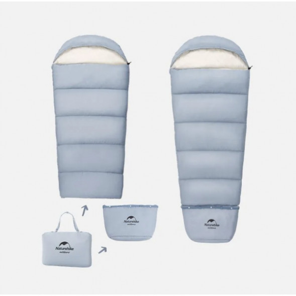 Спальный мешок Naturehike C180 (190x75см), голубой в Москве