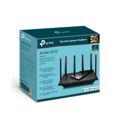 Роутер беспроводной TP-Link Archer AX72 AX5400 10/100/1000BASE-TX черный