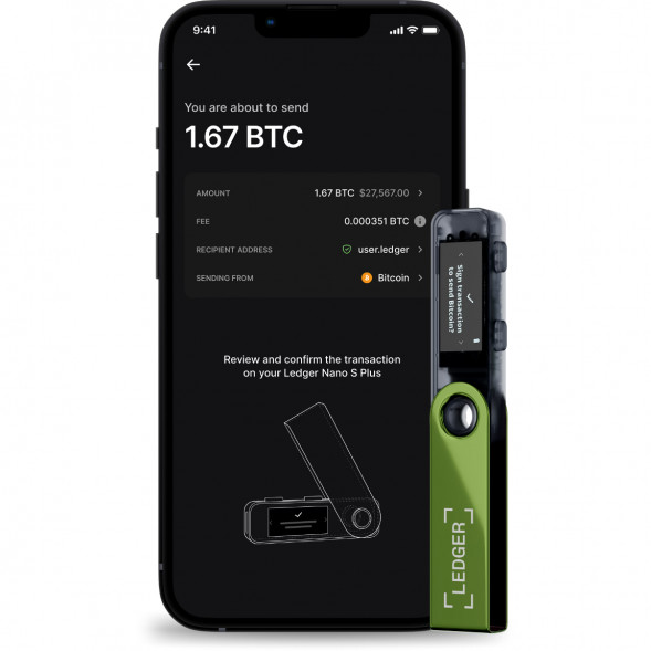 Криптокошелек Ledger Nano S Plus 1 шт., Oxidate Green в Москве