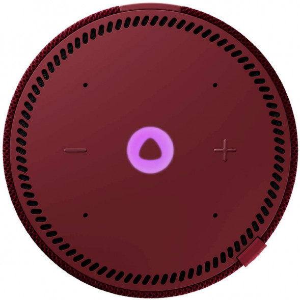 Умная колонка Яндекс Новая Станция Мини (с часами) - умная колонка с Алисой, красный гранат в Москве