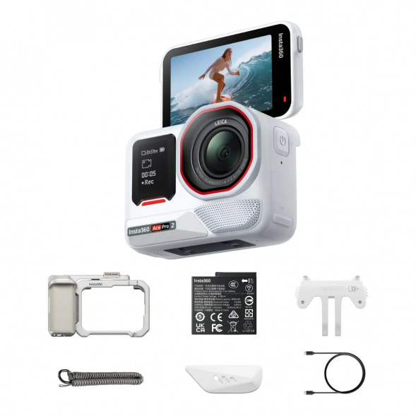 Экшн-камера Insta360 Ace Pro 2 Single Battery Xplorer Bundle, Arctic White в Москве