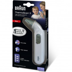 Ушной термометр Braun ThermoScan3 IRT3030, белый
