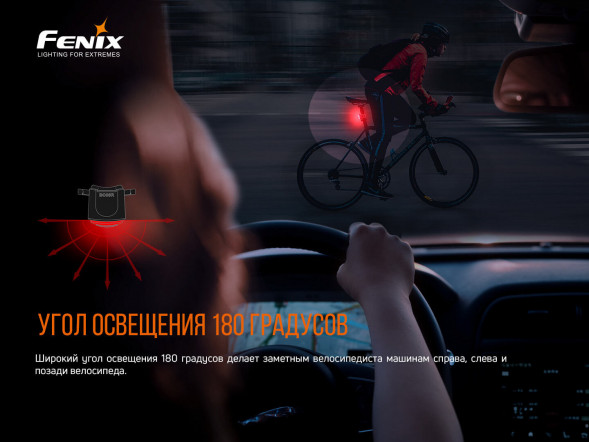 Велофара задняя Fenix BC05R V2.0, черный в Москве