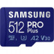 Карта памяти micro SDXC 512Gb Samsung PRO Plus U3 A2 V30 180/130MB/s в Москве
