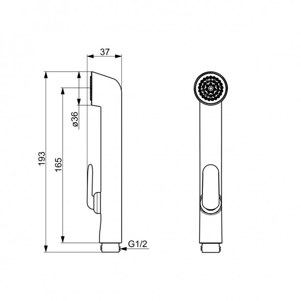 Лейка для гигиенического душа Oras Bidetta (242050-11), белый/черный в Москве