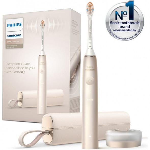 Звуковая зубная щетка Philips Sonicare 9900 Prestige HX9992, золотистое шампанское в Москве