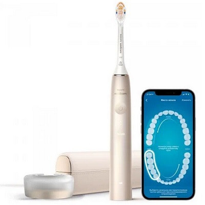 Звуковая зубная щетка Philips Sonicare 9900 Prestige HX9992, золотистое шампанское в Москве