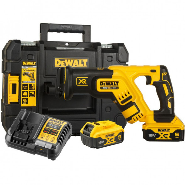 Аккумуляторная сабельная пила DEWALT DCS367P2 с 2 АКБ 5 Ач и ЗУ, в кейсе TSTAK в Москве