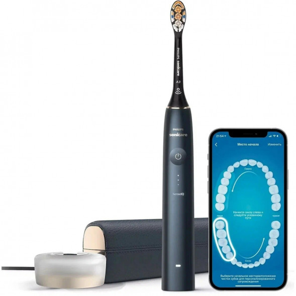 Звуковая зубная щетка Philips Sonicare 9900 Prestige HX9992, темно-синий в Москве