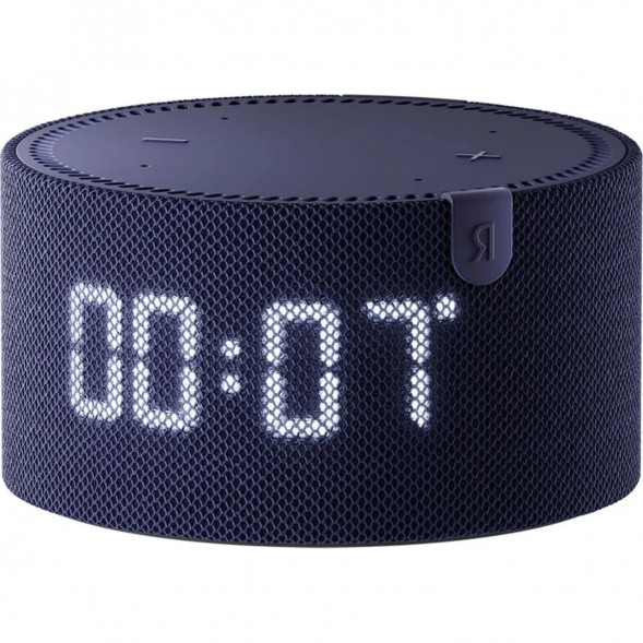 Умная колонка Яндекс Новая Станция Мини (с часами) - умная колонка с Алисой, синий сапфир в Москве