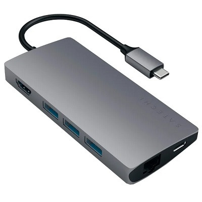 USB-концентратор Satechi Aluminum Multi-Port Adapter 4K with Ethernet V2, разъемов: 6, space gray в Москве