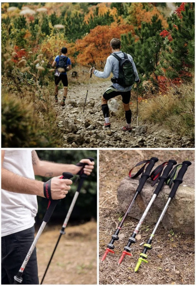 Треккинговая палка Naturehike 135 см, 1шт., серый/зеленый в Москве