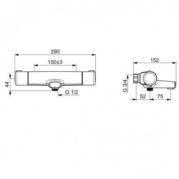 Термостатический смеситель Oras Nova ECO (7462G), хром в Москве