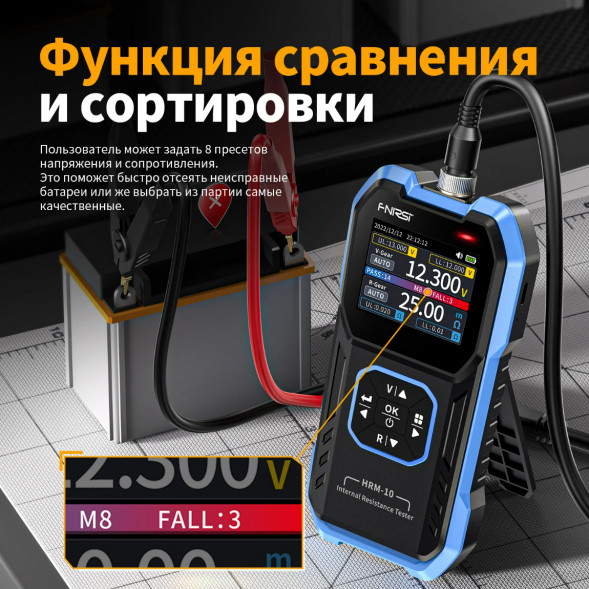 Тестер внутреннего сопротивления АКБ Fnirsi HRM-10 в Москве