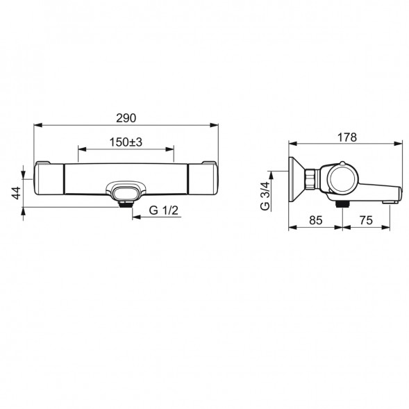 Термостатический смеситель Oras Nova ECO (7462G-33), черный матовый в Москве