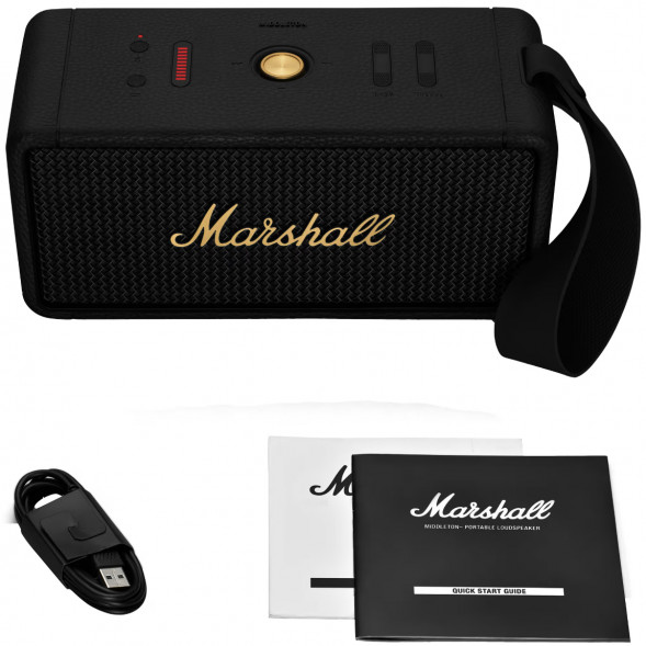 Портативная акустика Marshall Middleton, 60 Вт, черный и латунный в Москве