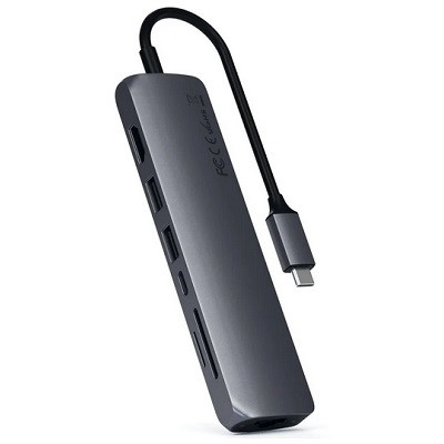 USB-концентратор Satechi SLIM MULTI-PORT (ST-UCSMA3), разъемов: 3, серый космос в Москве