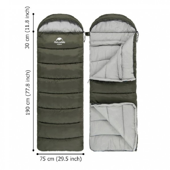 Спальный мешок Naturehike U350S (Правый), коричневый в Москве