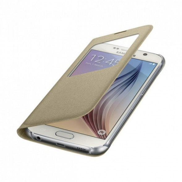 Чехол для Samsung Galaxy S6 S-View Cover (EF-CG920BFE), Gold в Москве