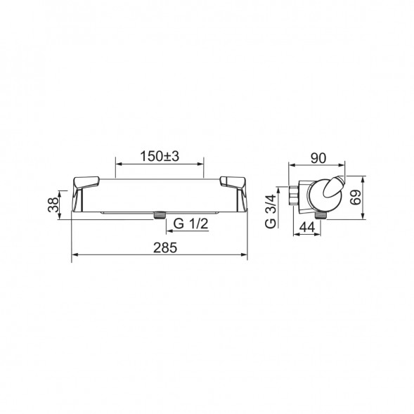 Термостатический смеситель для душа Oras Optima (7160), хром в Москве