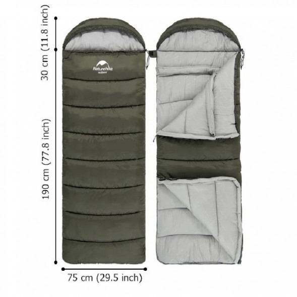 Спальный мешок Naturehike U250 (Левый), коричневый в Москве