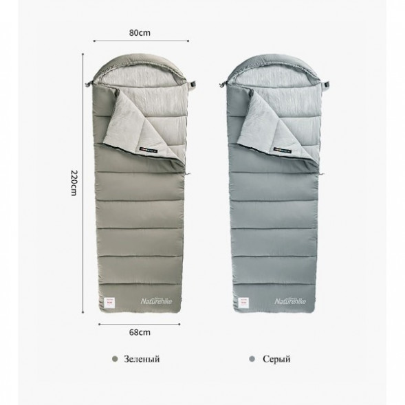 Спальный мешок Naturehike M300 (Левый), серый в Москве