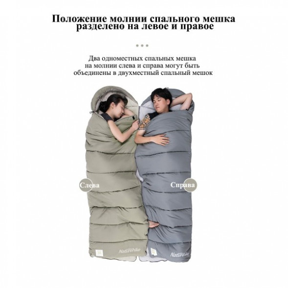 Спальный мешок Naturehike M300 (Левый), серый в Москве
