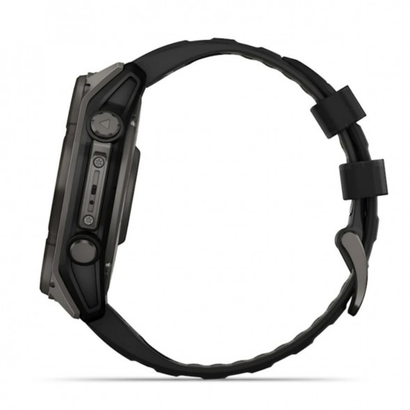 Умные часы Garmin Fenix 8, 51 мм, Solar, Sapphire Carbon Gray DLC Titanium with Black/Pebble Gray Silicone 010-02907-10 в Москве