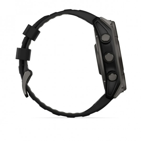 Умные часы Garmin Fenix 8, 51 мм, Solar, Sapphire Carbon Gray DLC Titanium with Black/Pebble Gray Silicone 010-02907-10 в Москве