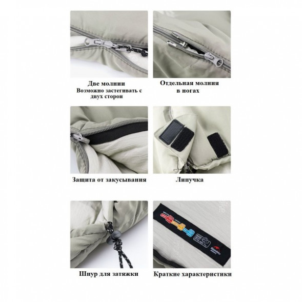 Спальный мешок Naturehike M300 (Левый), зеленый в Москве