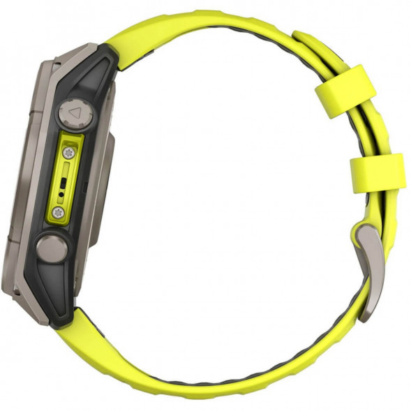 Умные часы Garmin Fenix 8, 51 мм, Solar, Sapphire Titanium with AMP Yellow/Graphite Silicone Band 010-02907-20 в Москве