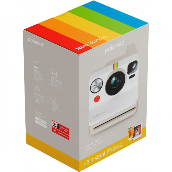 Фотоаппарат моментальной печати Polaroid Now Generation 3 + 8 цветных картриджей, белый в Москве