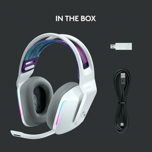 Игровая гарнитура Logitech G733 RGB Headset Wireless, White в Москве