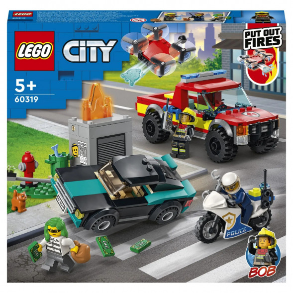 Конструктор LEGO City Fire 60319 Пожарная бригада и полицейская погоня в Москве