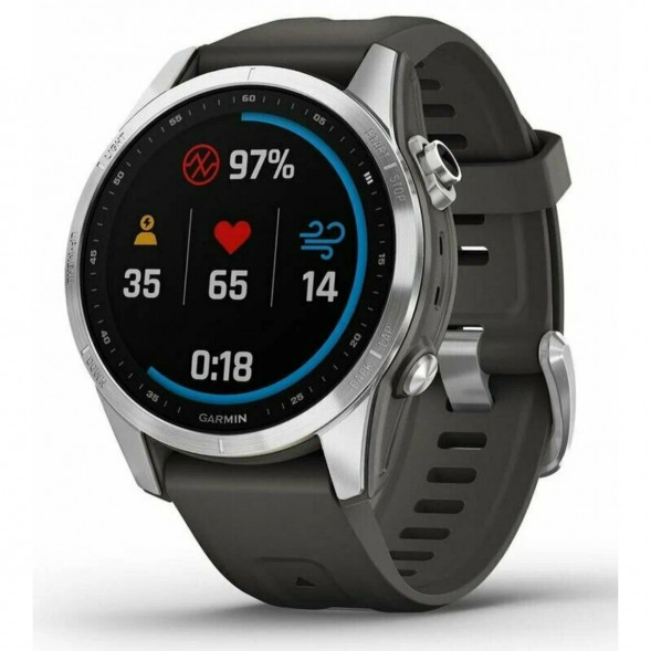Умные часы Garmin Fenix 7s серебристый с графитовым силиконовым ремешком 010-02539-01 в Москве