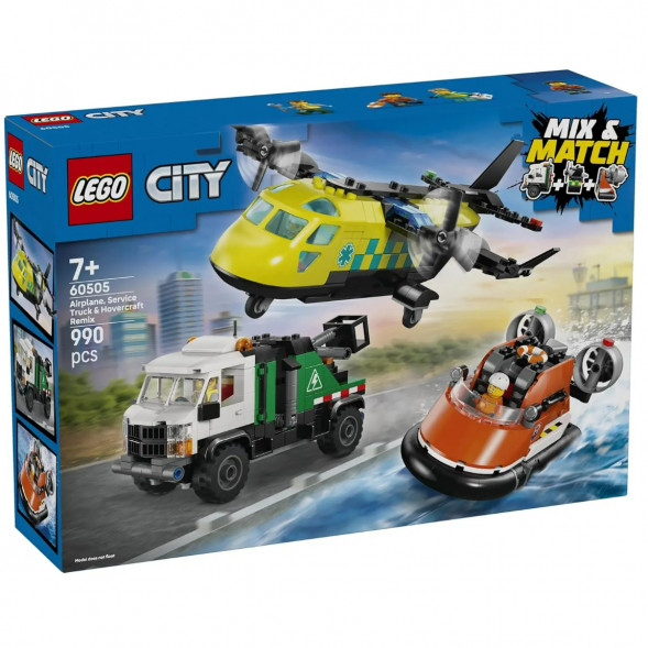 Конструктор LEGO City 60505 Самолет, сервисный грузовик и судно на воздушной подушке в Москве