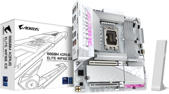 Материнская плата Gigabyte B860M AORUS ELITE WIFI6E ICE (LGA1851, mATX) в Москве
