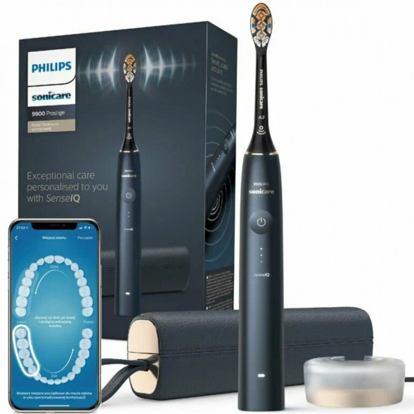Электрическая звуковая зубная щетка Philips Sonicare 9900 Prestige HX9992/12, Dark Blue в Москве