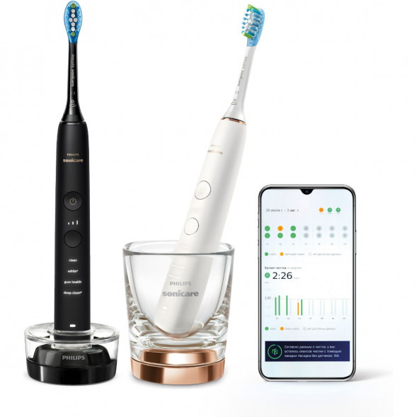 Набор из 2 электрических зубных щеток Philips Sonicare HX9914/57 9000 DiamondClean в Москве