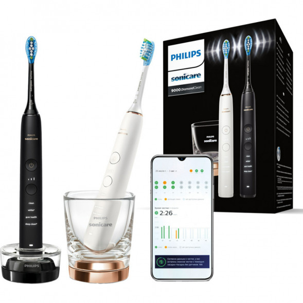 Набор из 2 электрических зубных щеток Philips Sonicare HX9914/57 9000 DiamondClean в Москве