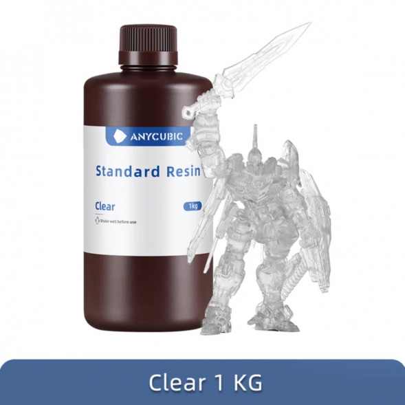 Фотополимерная смола Anycubic Standard Resin для 3D принтера Прозрачная (Clear), 1 кг в Москве