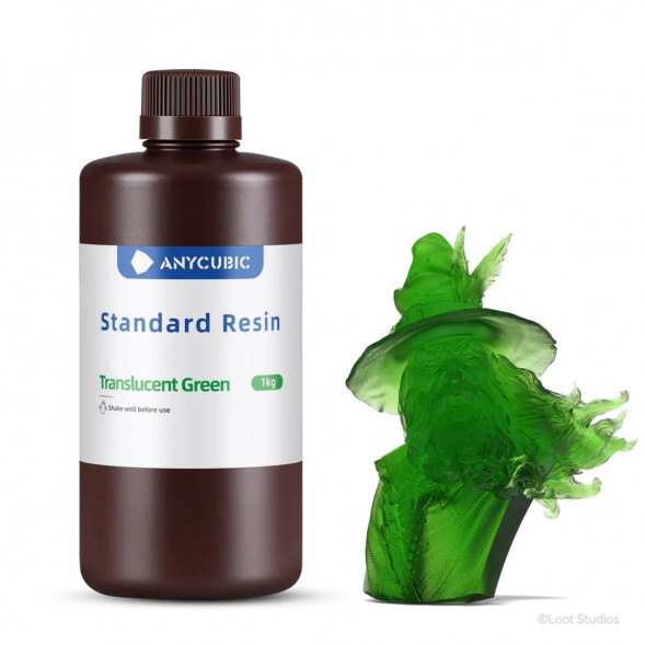 Фотополимерная смола Anycubic Standard Resin для 3D принтера Полупрозрачный зеленый (Tran-Green), 1 кг в Москве